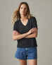 Women's Classic Relaxed V-Neck Tee - Black